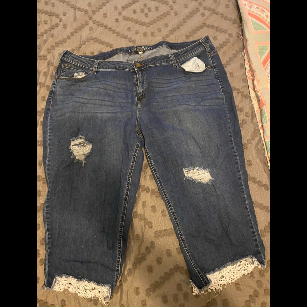Lane Bryant plus size 28 girlfriend crop jeans